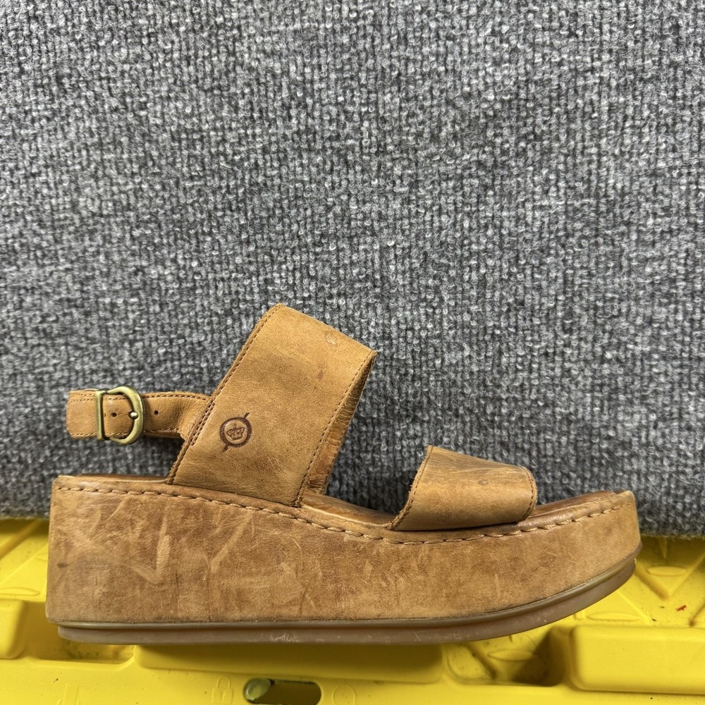Born Tan Leather Platform Sandals